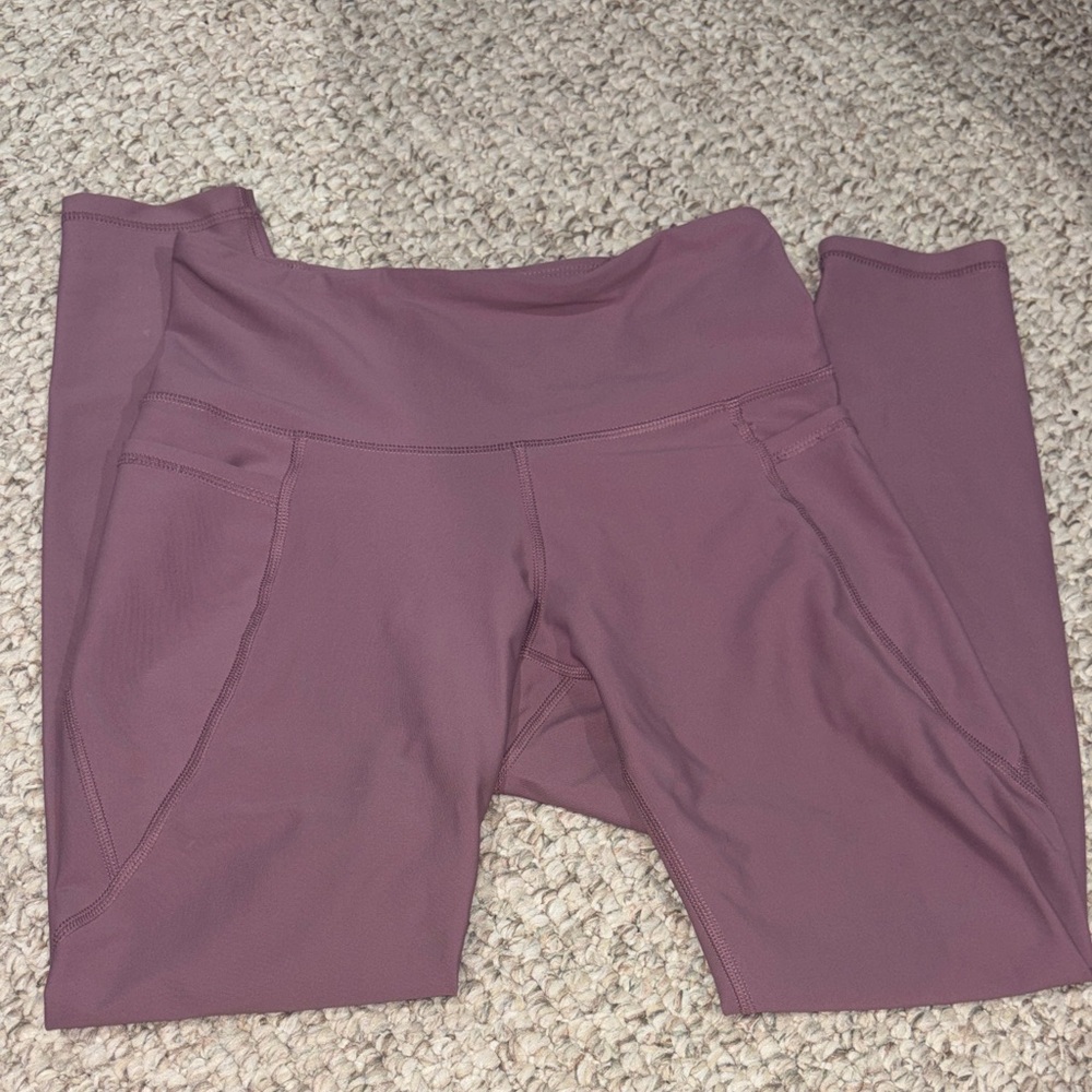 Old Navy Mauve High-Waist Leggings with Side Pockets